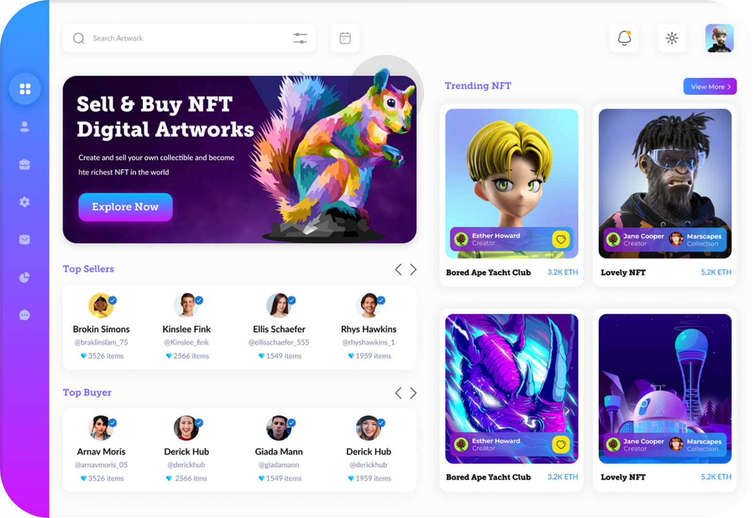 Admin Panel NFT marketplace